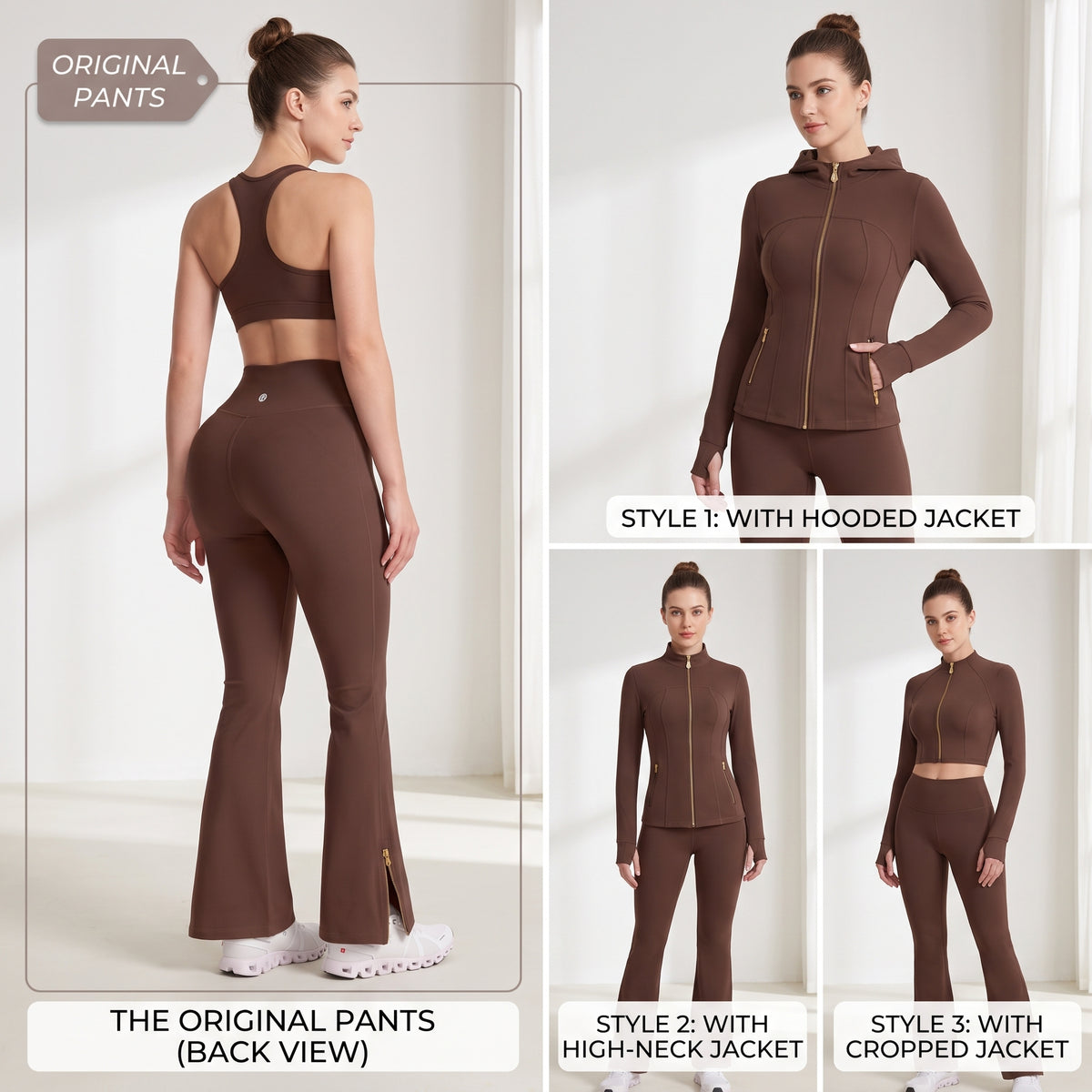 Uncia Active High Waist Split Flare Yoga Leggings | Butt Lifting Stretch Active Pants for Women