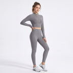Uncia Active Women Zip Up  2 Piece  Set | High Waist Workout Leggings & Crop Yoga