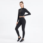 Uncia Active Women Zip Up  2 Piece  Set | High Waist Workout Leggings & Crop Yoga