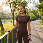 Uncia Active Crew Neck Short Sleeve Top For women | Slim Fit Workout