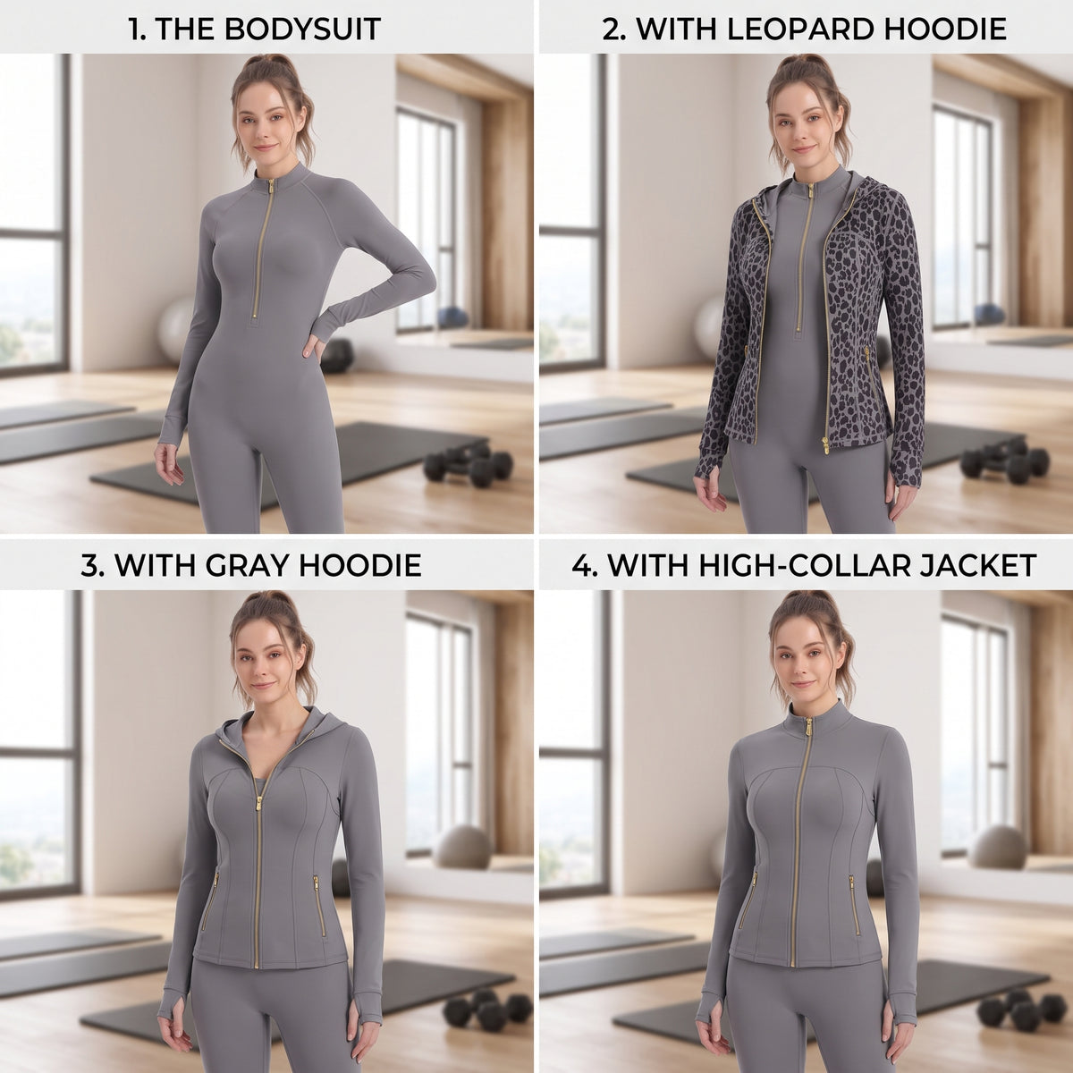 Uncia Active Half Zip Long Sleeve Flare Yoga Jumpsuit | Slim Fit Activewear Onesie for Women