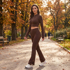 Uncia Active Women’s 2‑Piece Activewear Set | Zip‑Up Cropped Jacket & Flare Leggings