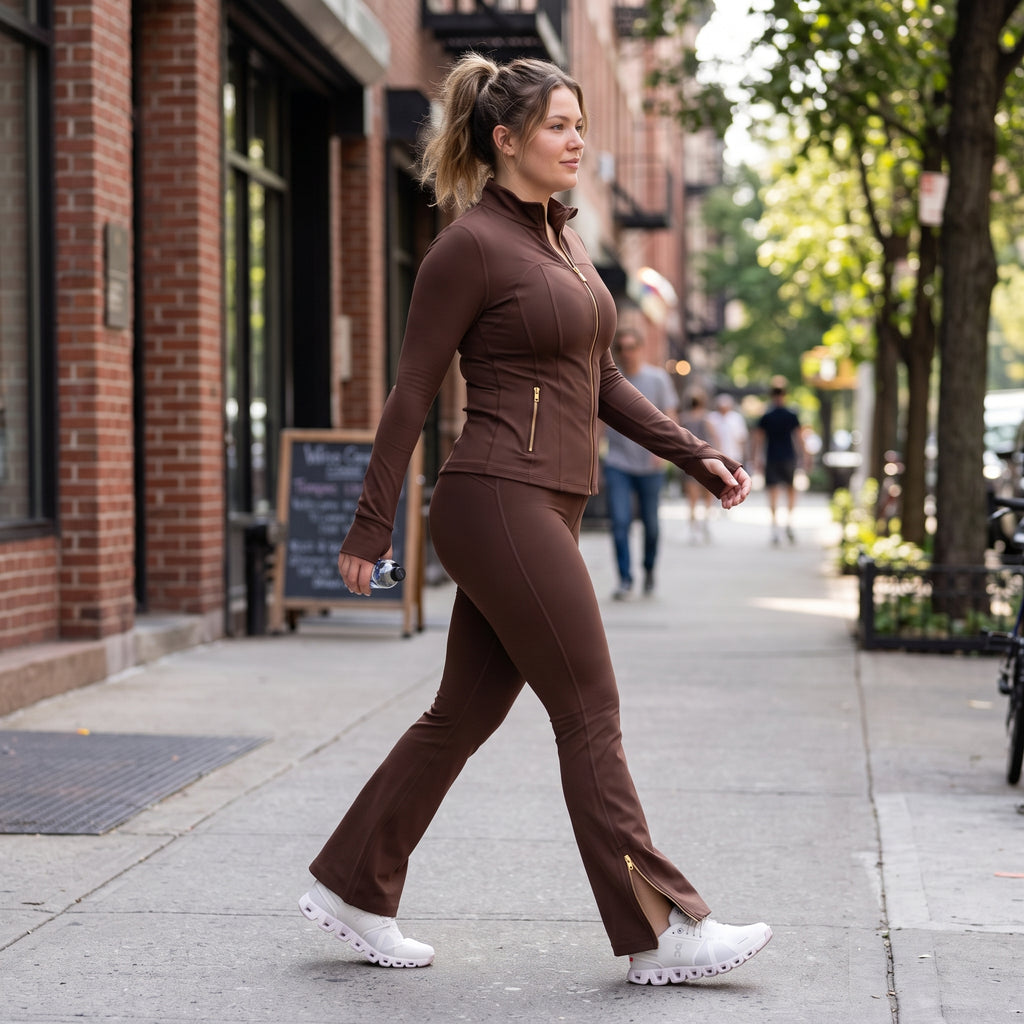 Uncia Active High Waist Split Flare Yoga Leggings | Butt Lifting Stretch Active Pants for Women