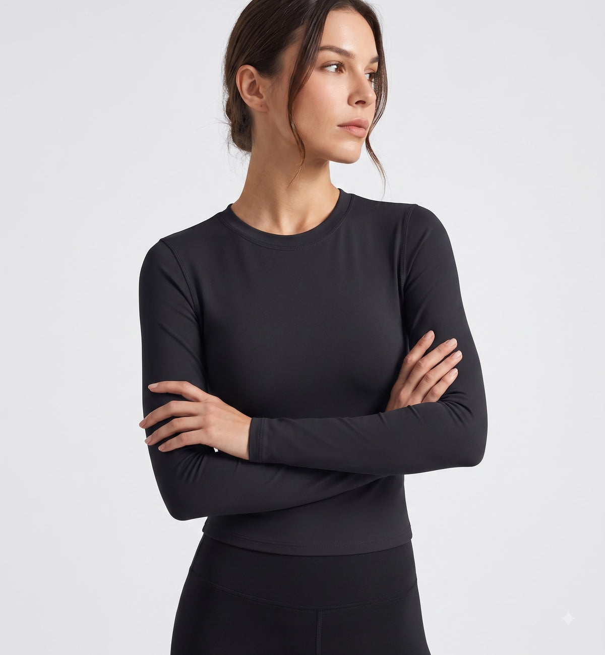 Crew Neck Long Sleeve Slim Workout Top
