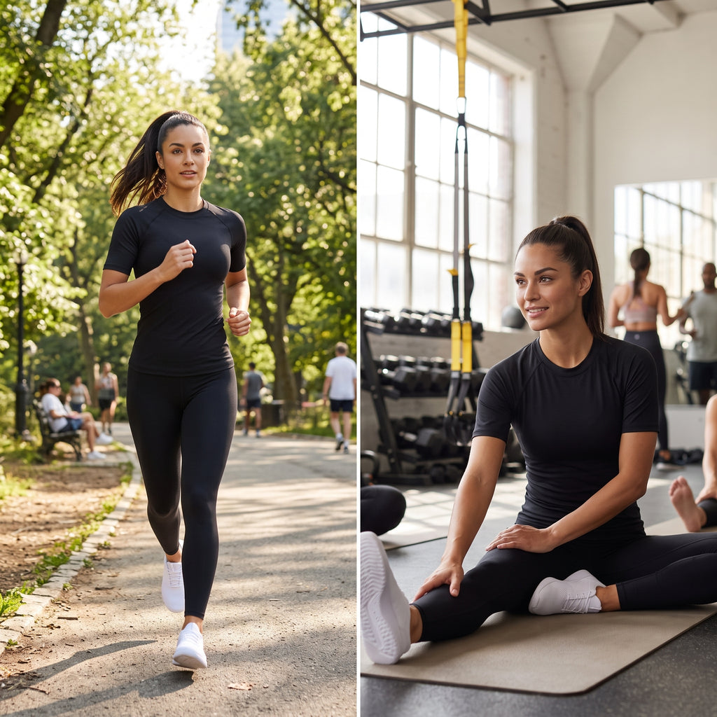 Uncia Active Women's Seamless Crew Neck Top & Leggings Set