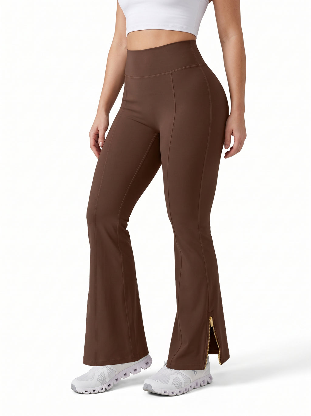 Uncia Active High Waist Split Flare Yoga Leggings | Butt Lifting Stretch Active Pants for Women