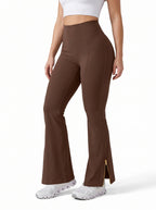 Uncia Active High Waist Split Flare Yoga Leggings | Butt Lifting Stretch Active Pants for Women