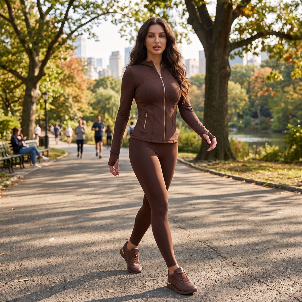 Uncia Active 2 Piece Women's Going out Set , Zip Up Jacket & High Waist Leggings