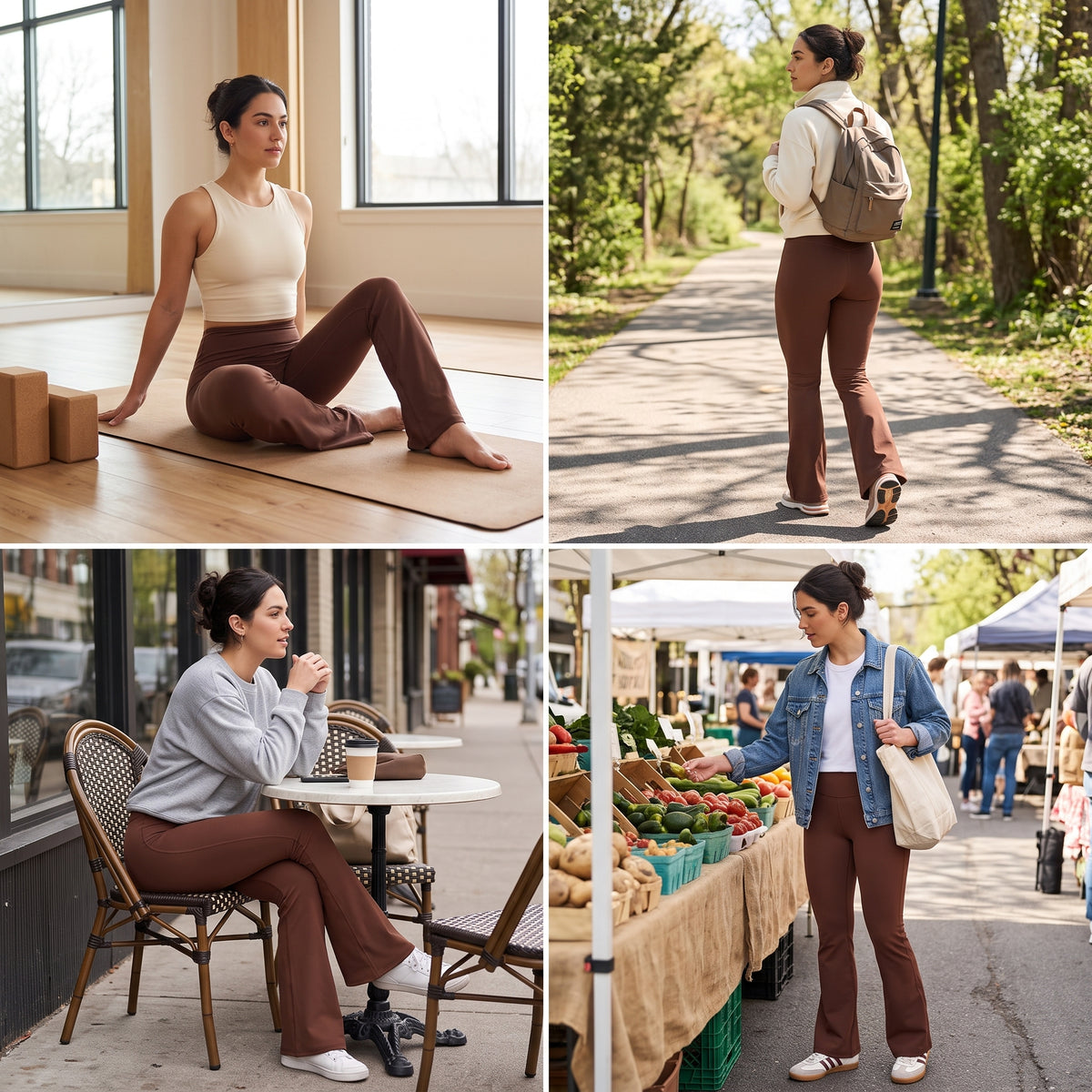 Uncia Active High Waist Flare Leggings For Women | Back Pocket