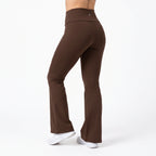 Uncia Active Women's Fold Over Waist Flare Yoga Leggings | Bootcut Compression Workout Pants