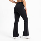 Uncia Active Women's Fold Over Waist Flare Yoga Leggings | Bootcut Compression Workout Pants