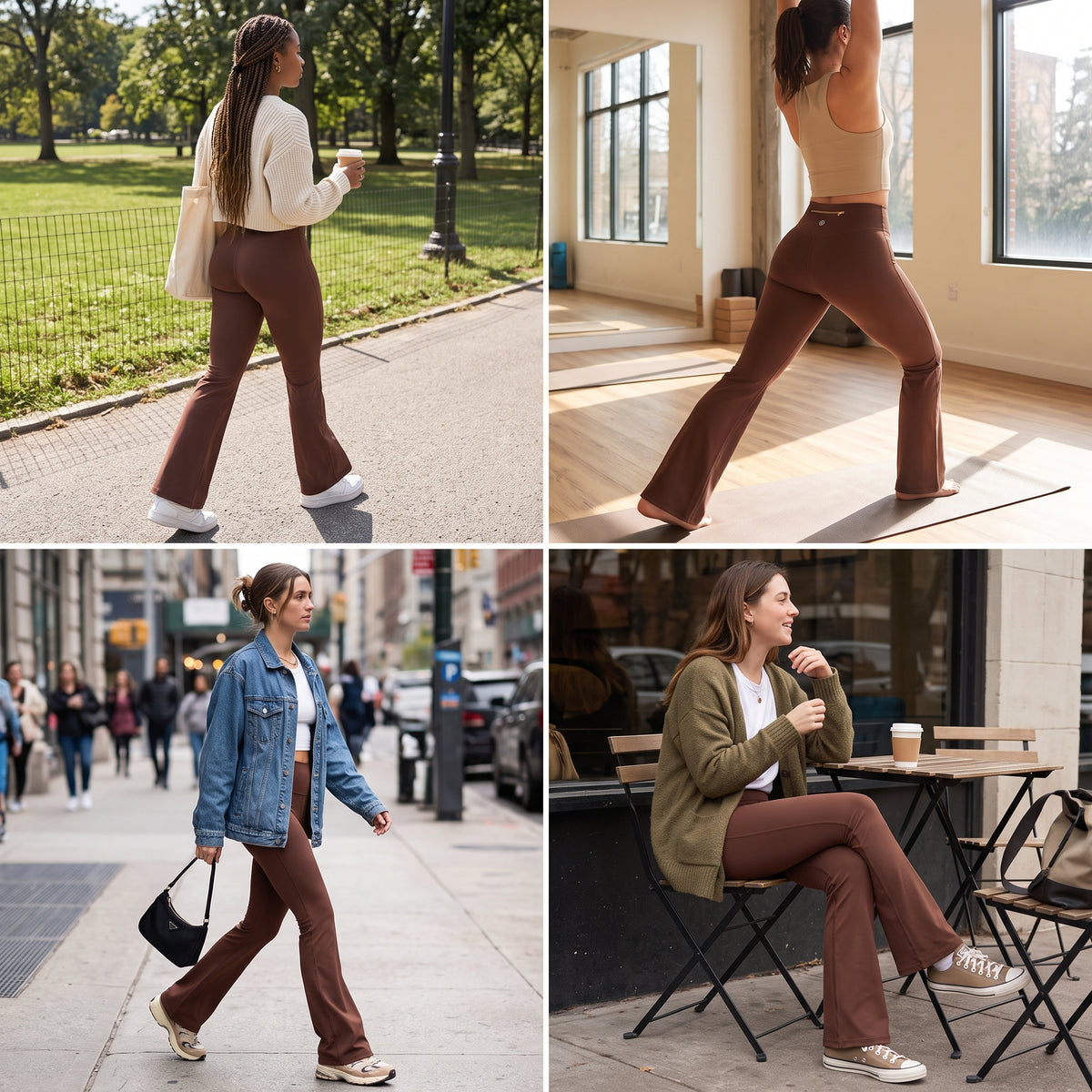 Uncia Active High Waist Flare Leggings For Women | Back Pocket