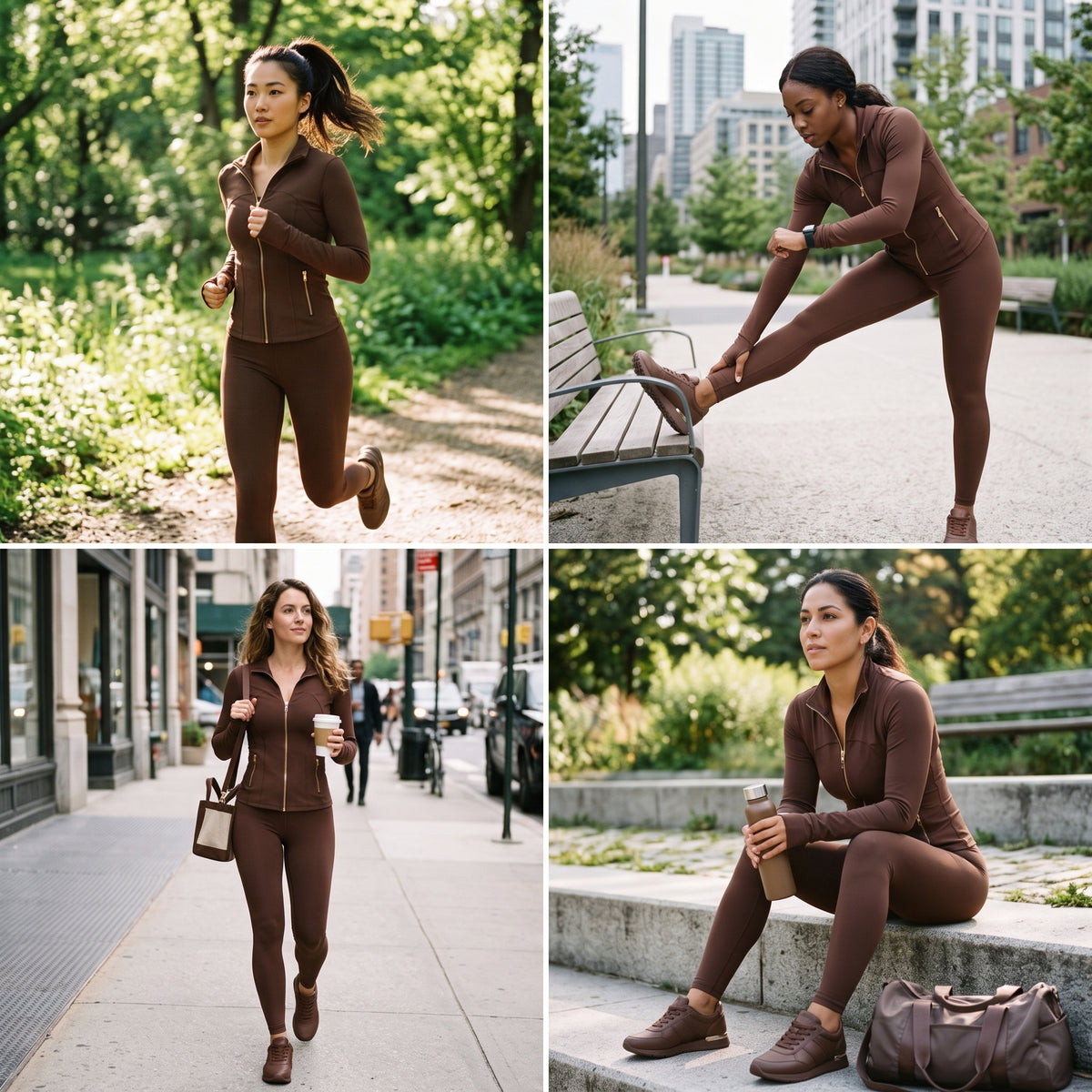 Uncia Active 2 Piece Women's Going out Set , Zip Up Jacket & High Waist Leggings