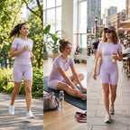 Uncia Active Women's Seamless Crew Neck Top & Biker Shorts Set