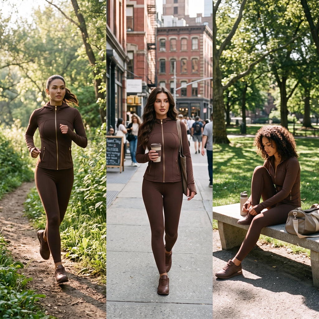Uncia Active 2 Piece Women's Going out Set , Zip Up Jacket & High Waist Leggings