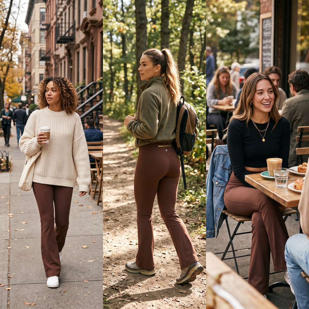 Uncia Active High Waist Flare Leggings For Women | Back Pocket
