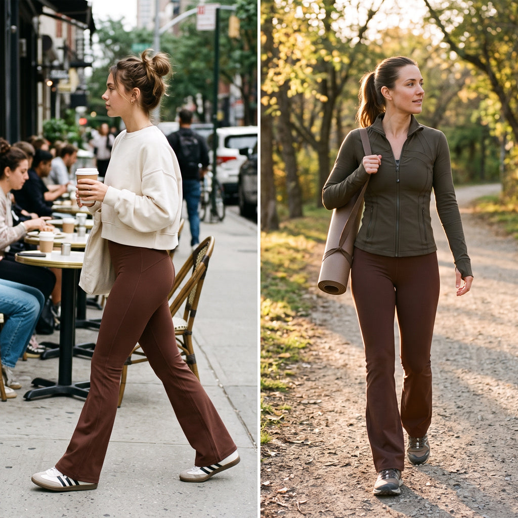 Uncia Active High Waist Flare Leggings For Women | Back Pocket