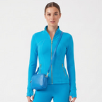 Stand‑Collar Gold Zip Sports Jacket