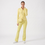 Gold‑Zipper Jacket & Flare Leggings Set