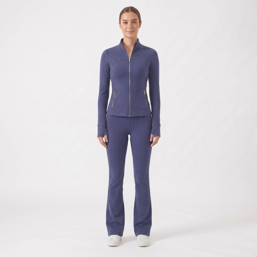 Uncia Active Women's 2 Piece Workout Set | Zip Up Jacket & Flare Yoga Leggings