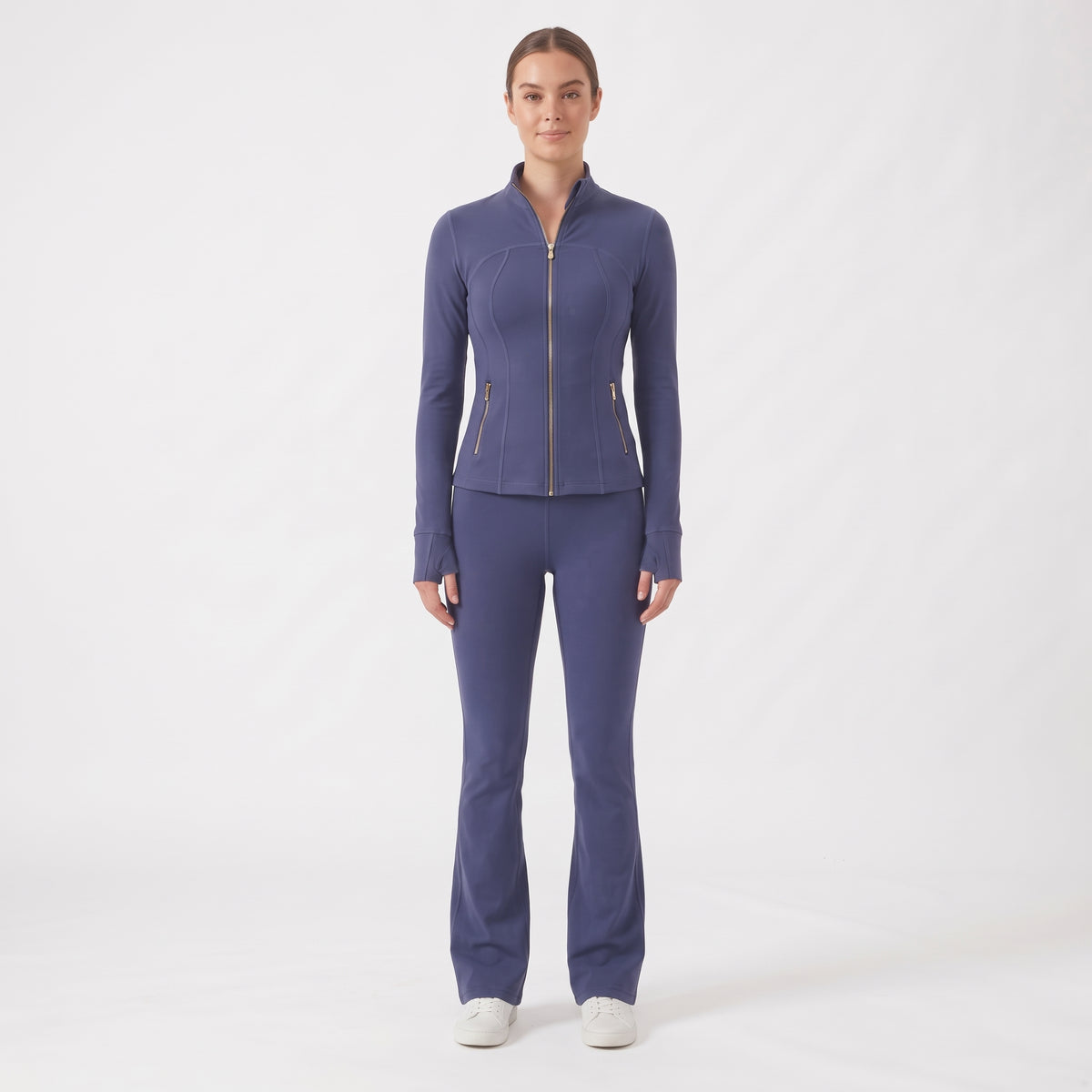Uncia Active Women's 2 Piece Workout Set | Zip Up Jacket & Flare Yoga Leggings