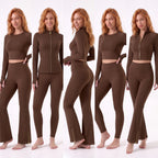Uncia Active Long Sleeve Thumb Hole 2-Piece Yoga Set | High Waist Pocket Leggings Activewear