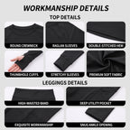 Uncia Active Long Sleeve Thumb Hole 2-Piece Yoga Set | High Waist Pocket Leggings Activewear
