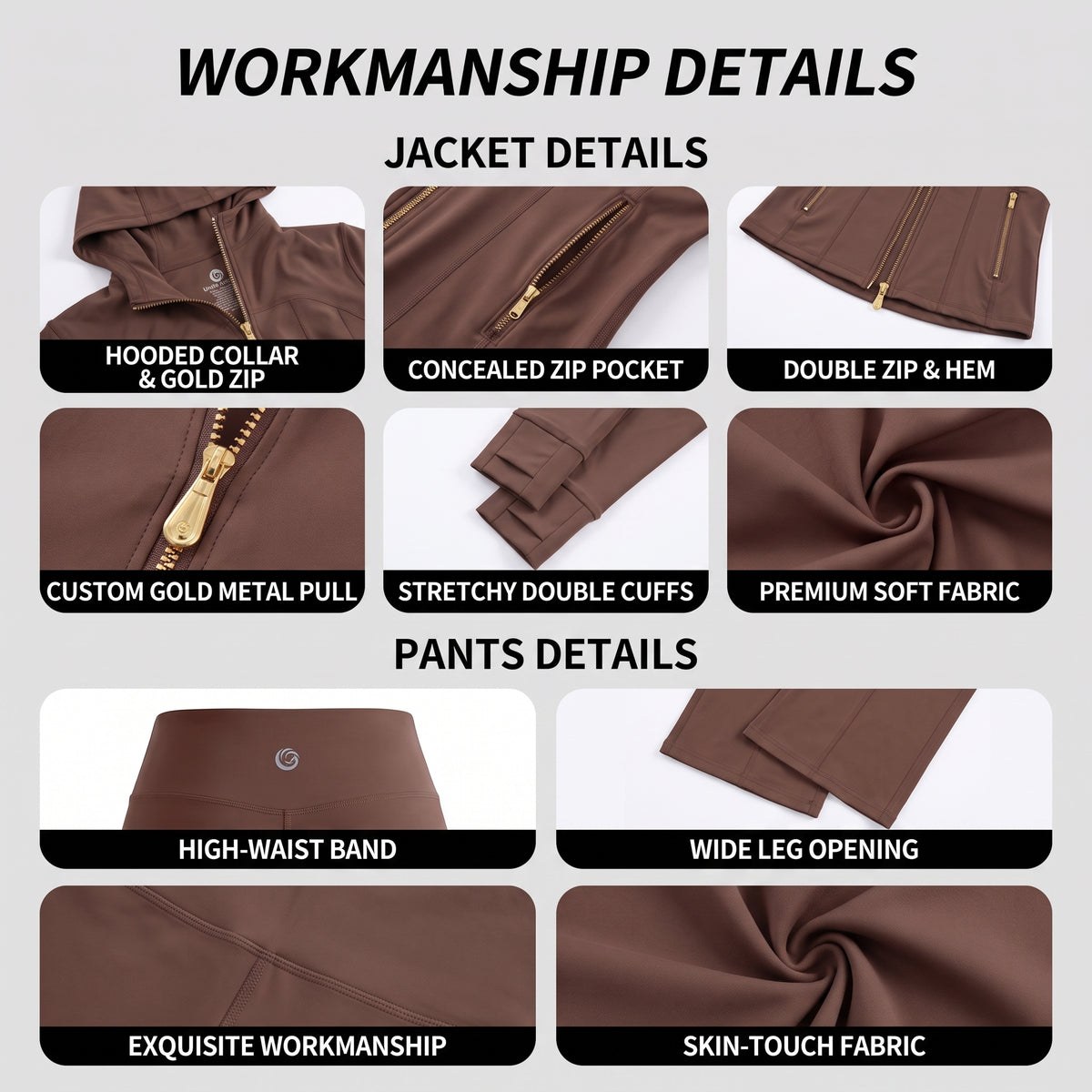 Uncia Active Women's 2 Piece Workout Set | Hooded Zip Jacket & Flare Leggings