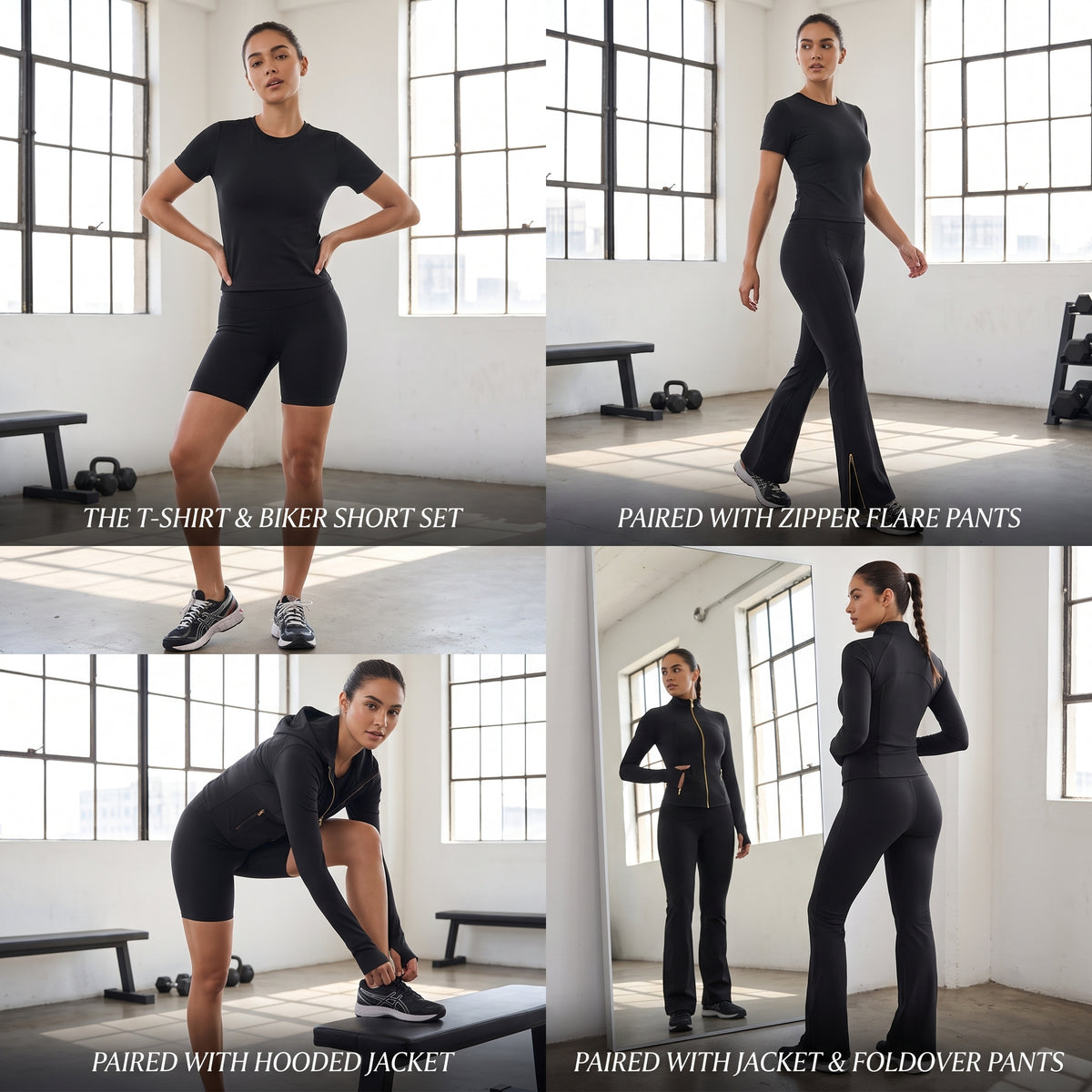 Uncia Active Women's Seamless Crew Neck Top & Biker Shorts Set