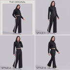 Uncia Active Fleece Lined 2 Piece Outfit | Turtleneck Crop Top & Fleece Lined Leggings