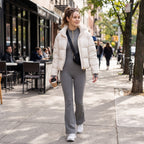 Uncia Active Half Zip Long Sleeve Flare Yoga Jumpsuit | Slim Fit Activewear Onesie for Women