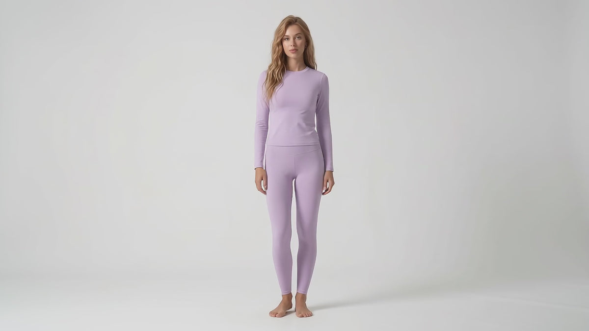 Uncia Active Women's 2 Piece Workout Outfit | Crew Neck Top & High Waist Leggings 