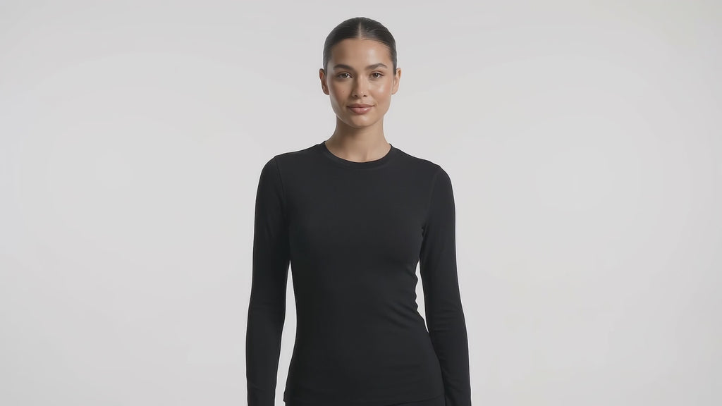 Uncia Active Women's Long Sleeve Crew Neck Top | Slim Fit Yoga Workout
