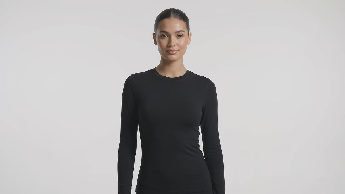 Uncia Active Women's Long Sleeve Crew Neck Top | Slim Fit Yoga Workout