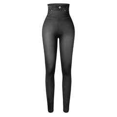 Push Up Seamless High Waist Denim Print Leggings Autumn and Winter Elastic Denim Pants Skinny