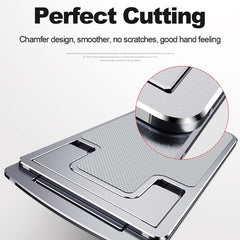 100% Aluminum Alloy Cell Phone and Tablet Adjustable Stand Ultra Thin Pocket Size Space Saving Carry-On, Retractable and Foldable, Sliver